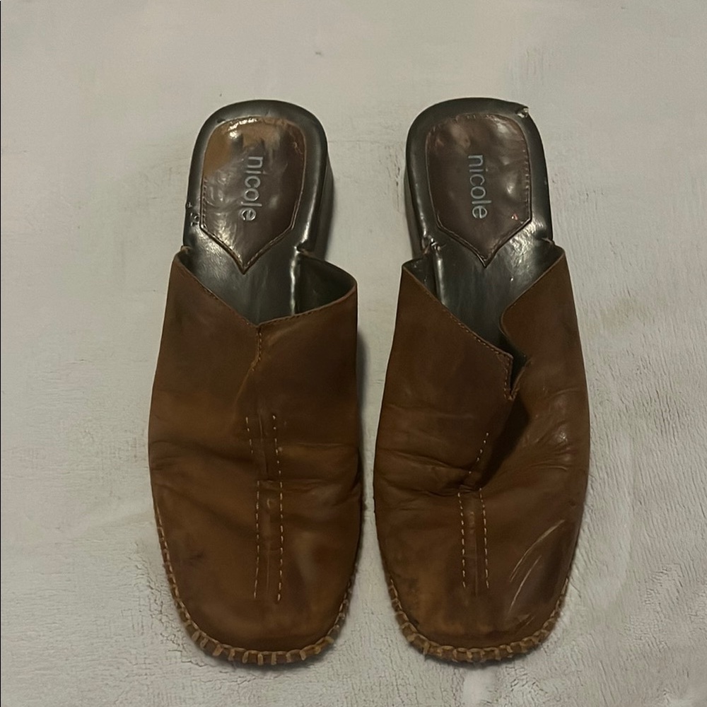 Nicole Tan Suede Mules
